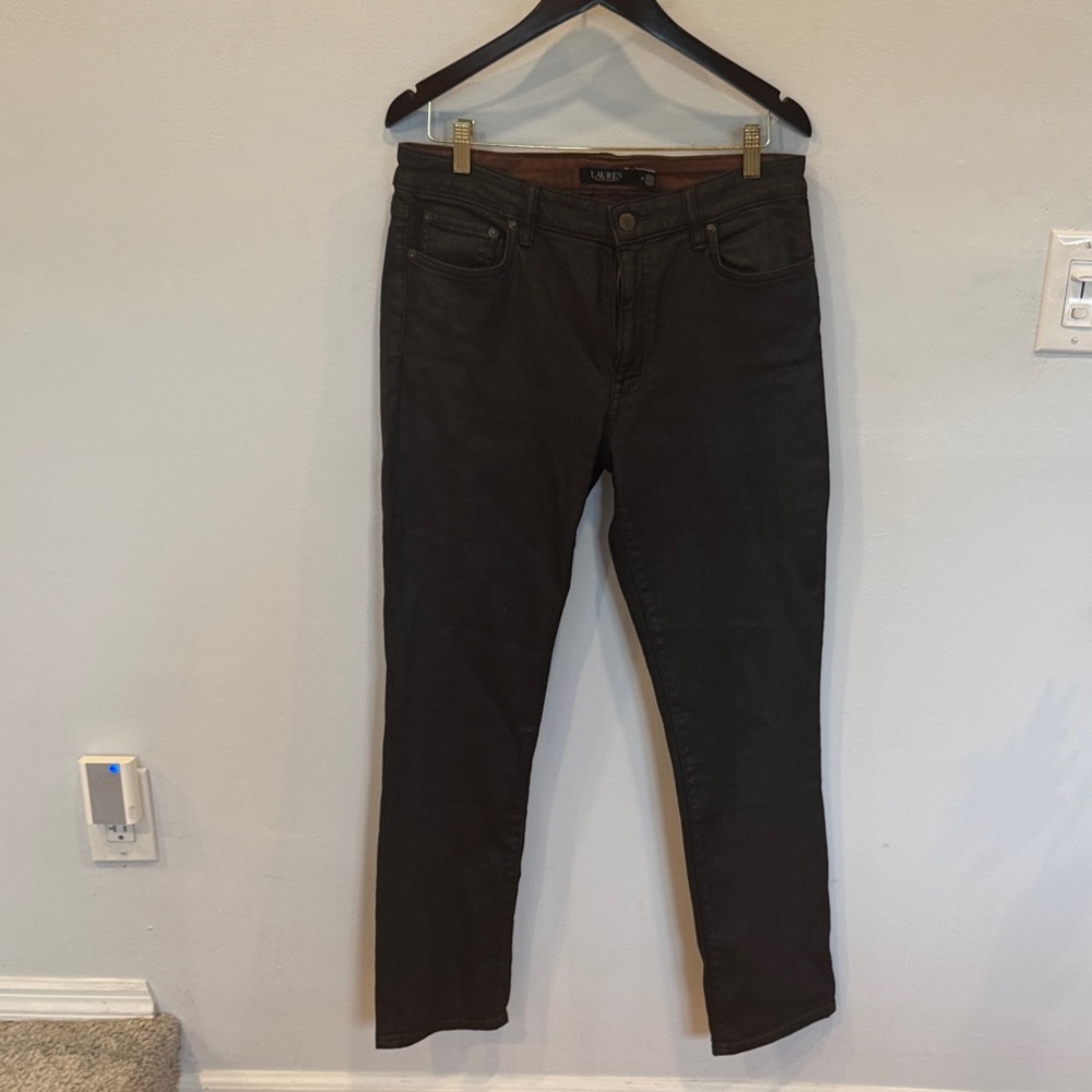 Lauren Ralph Lauren Brown Women's Coated Jeans - Size 12